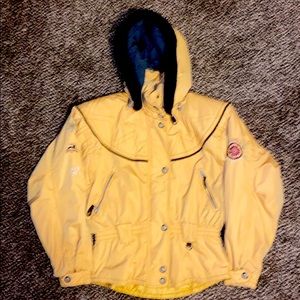 Obermeyer ski thermolite yellow jacket.